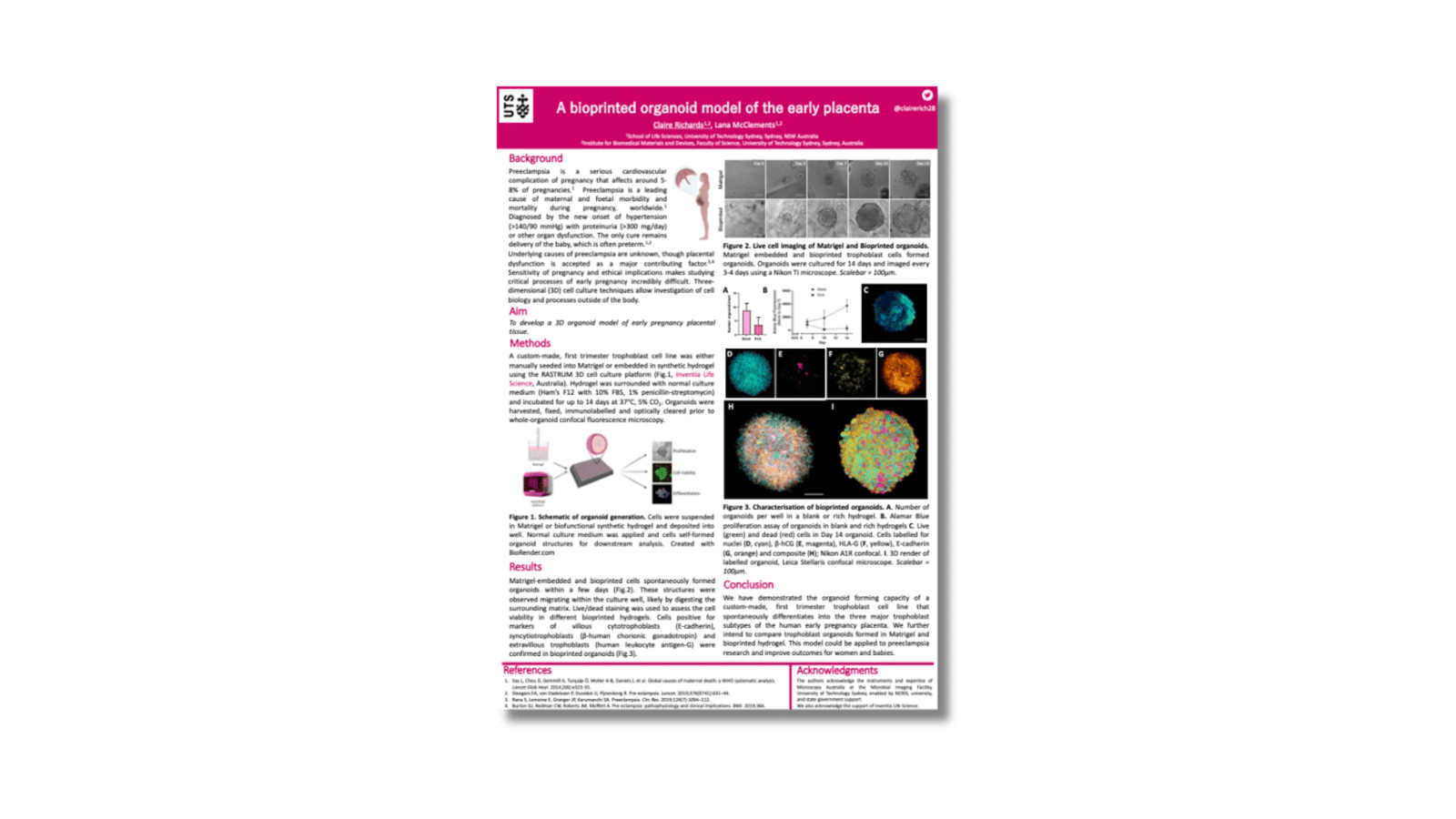 A bioprinted organoid model of the early placenta