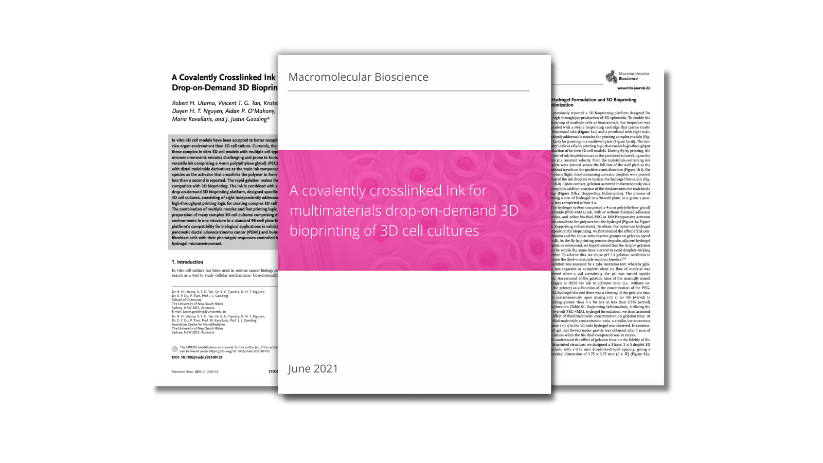 A covalently crosslinked Ink for multimaterials drop-on-demand 3D bioprinting of 3D cell cultures
