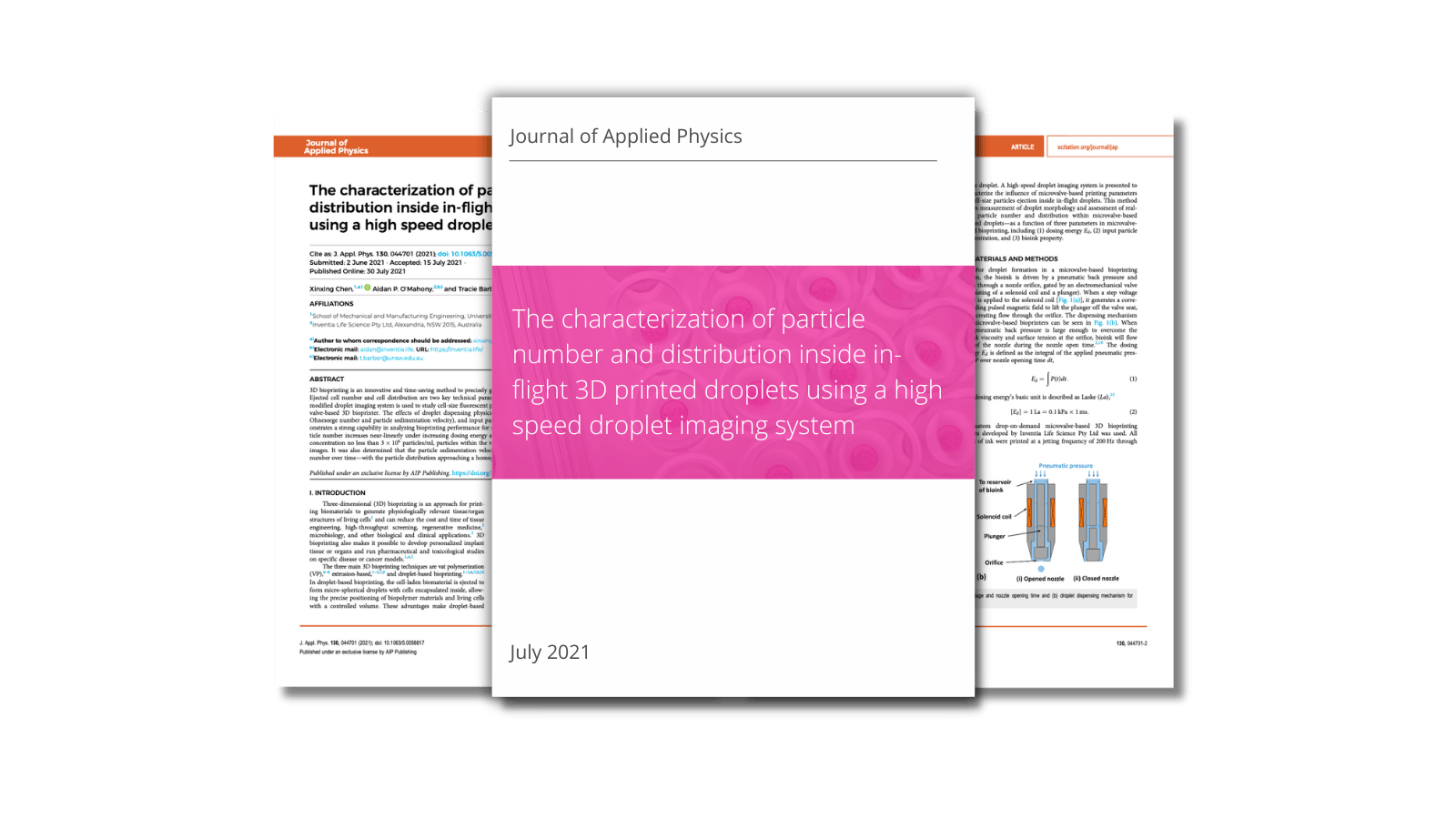 The characterization of particle number and distribution inside in-flight 3D printed droplets using a high speed droplet imaging system