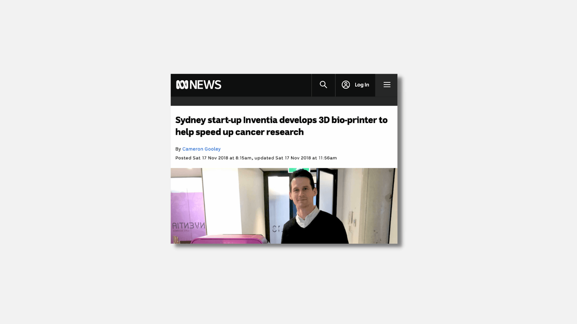 Sydney start-up Inventia develops 3D bio-printer to help speed up cancer research | ABC News