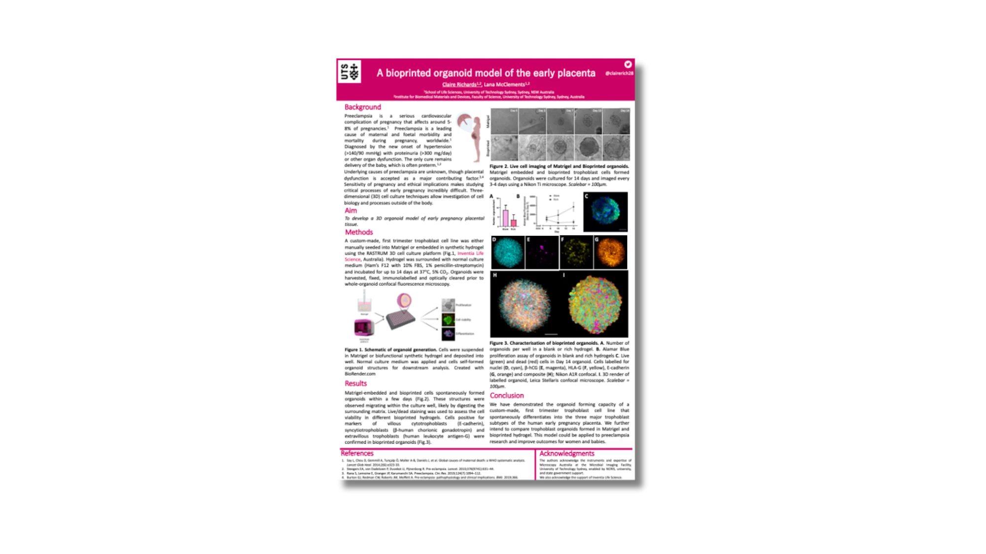 A bioprinted organoid model of the early placenta