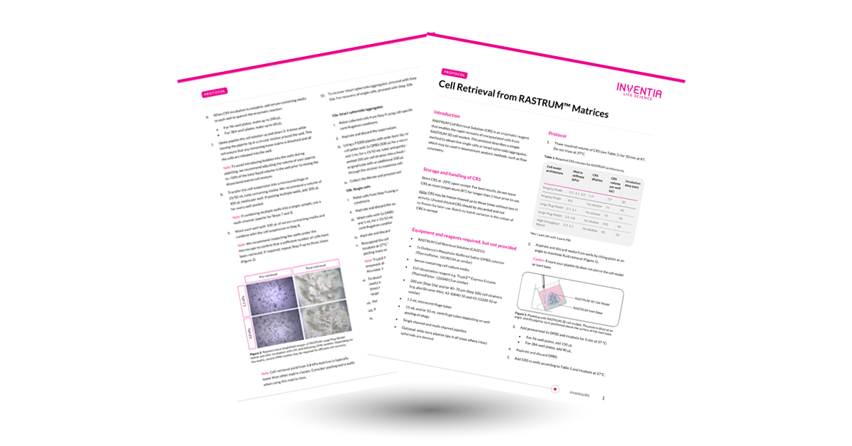 Cell Retrieval from RASTRUM™ Matrices