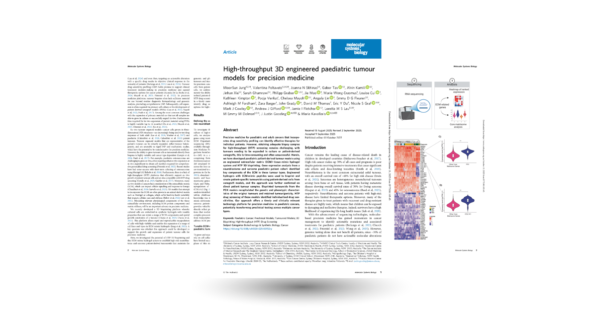 High-throughput 3D engineered paediatric tumourmodels for precision medicine